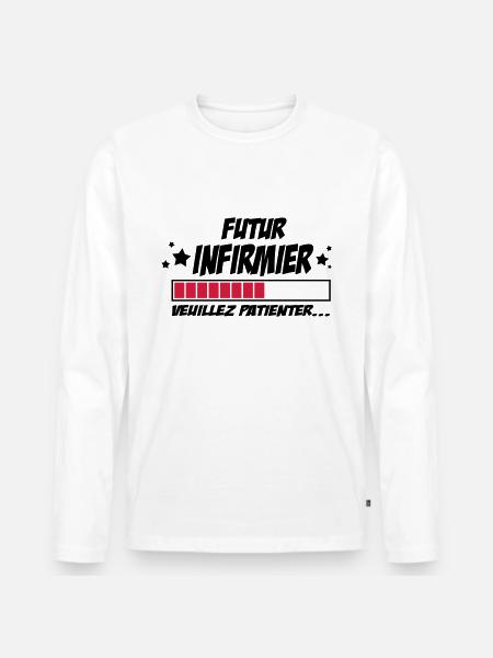 futur infirmier - T-shirt manches longues Premium bio Homme - blanc