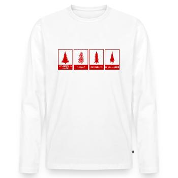 Oh Tannenbaum Oh Tannenbaum_Weihnachten - Männer Premium Bio Langarmshirt - Weiß - Vorne - Nico (187cm)