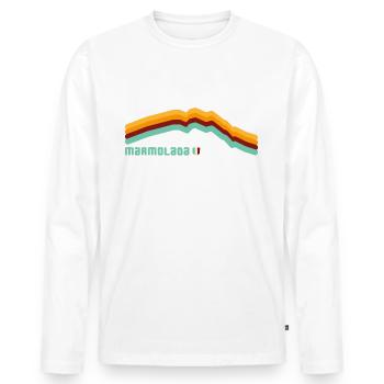 Marmolada Dolomiten Dolomiti 3343 Südtirol Wandern - Männer Premium Bio Langarmshirt - Weiß - Vorne - Nico (187cm)