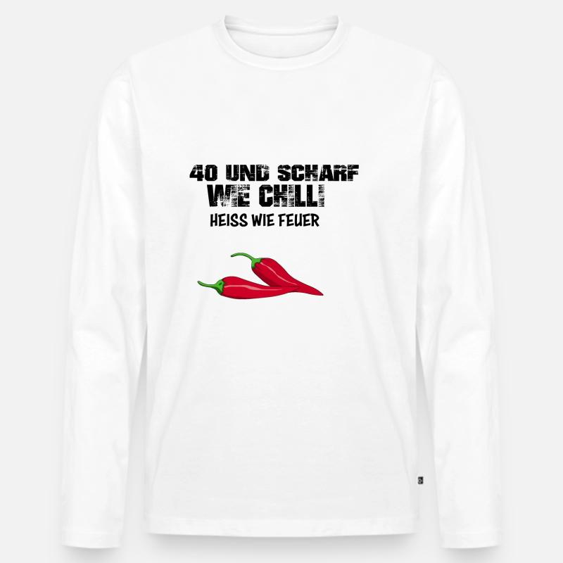 40 Geburtstag - Männer Premium Bio Langarmshirt - Weiß