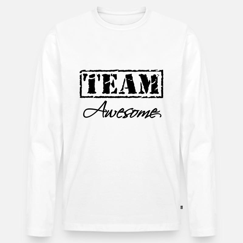 Team Awesome - Männer Premium Bio Langarmshirt - Weiß