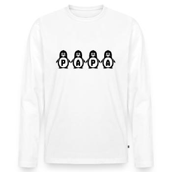 Papa - T-shirt manches longues Premium bio Homme - blanc - Devant - Nico (187cm)