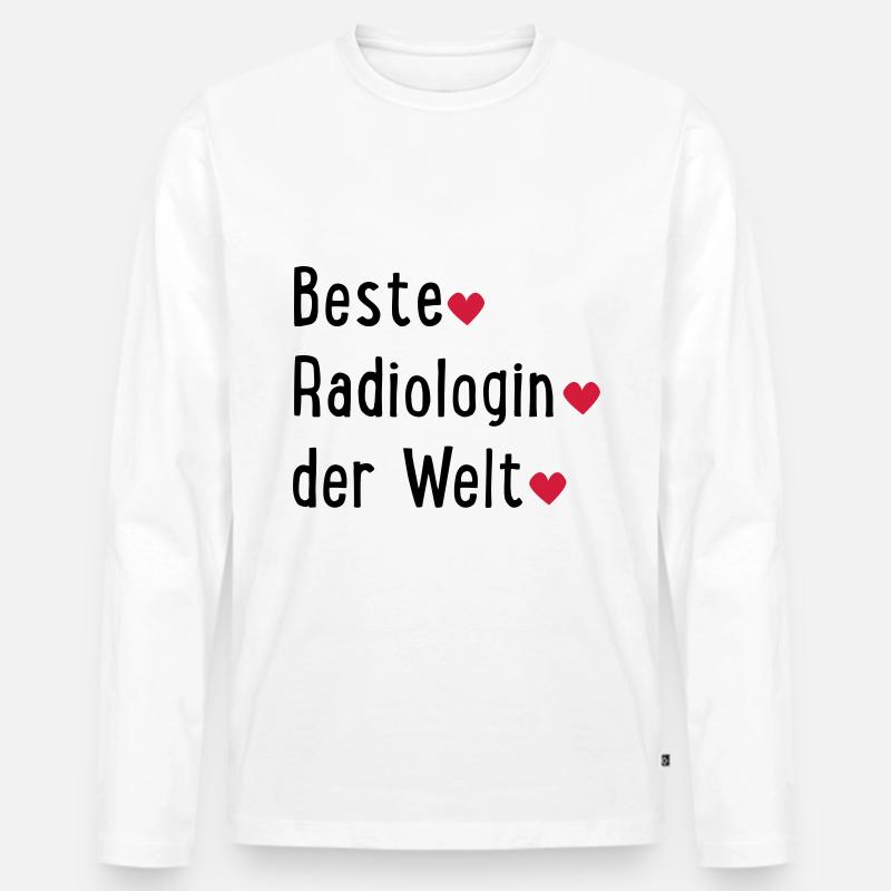 besteradiologinderwelt - Männer Premium Bio Langarmshirt - Weiß