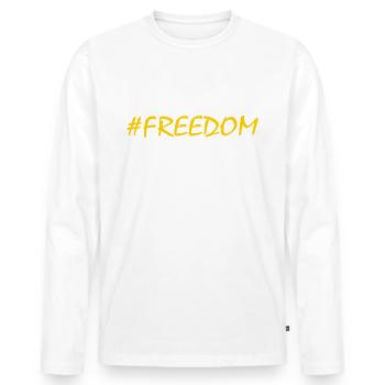 Freedom - Men's Premium Organic Long Sleeve Shirt - white - Front - Nico (187cm)