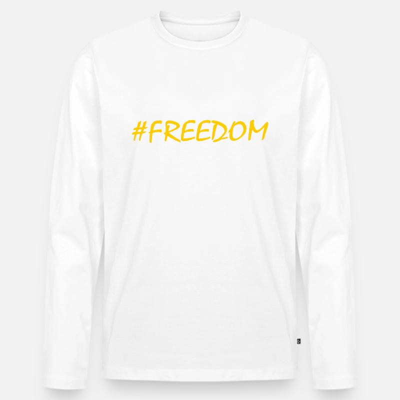 Freedom - Männer Premium Bio Langarmshirt - Weiß