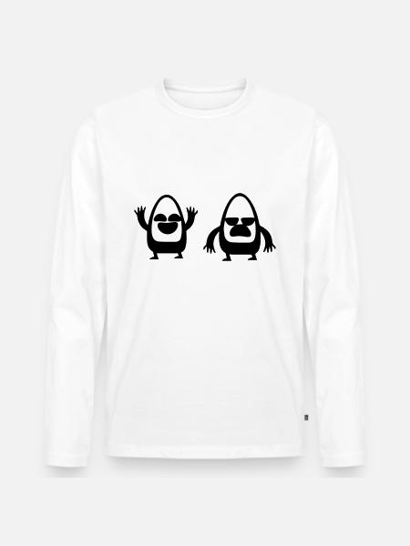 Laugh cry - Men's Premium Organic Long Sleeve Shirt - white