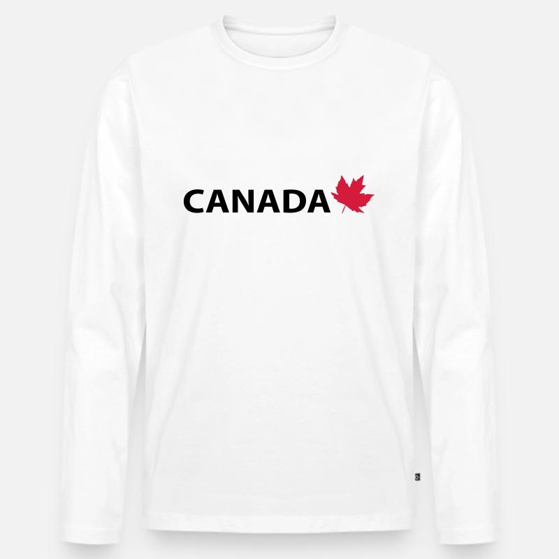 Canada - Männer Premium Bio Langarmshirt - Weiß