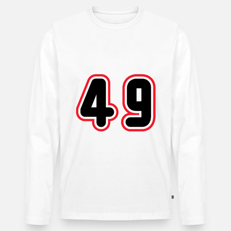 49 Zahl nummer - Männer Premium Bio Langarmshirt - Weiß