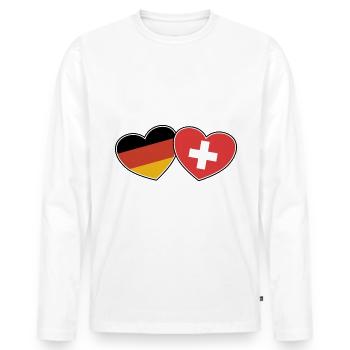 German Swiss Friendship - Gift - Men's Premium Organic Long Sleeve Shirt - white - Front - Nico (187cm)
