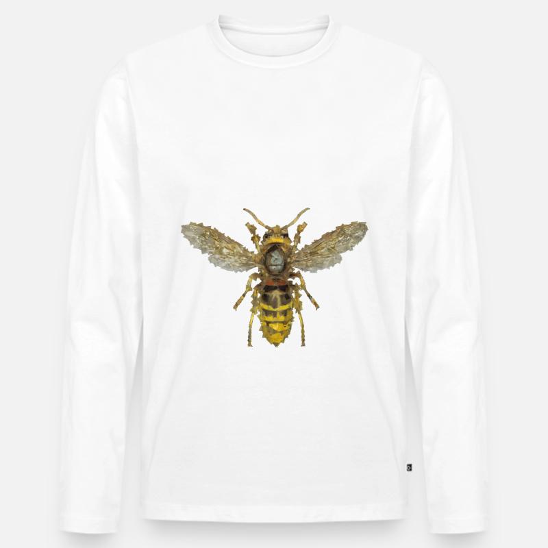 Hornisse Polygon Wespe Geschenk - Männer Premium Bio Langarmshirt - Weiß