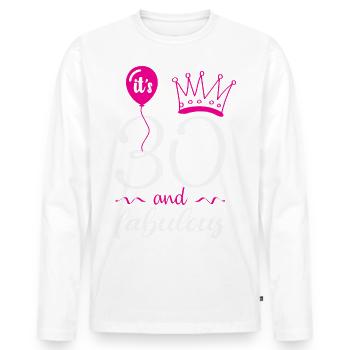30 and Fabulous, 30 birthday - Men's Premium Organic Long Sleeve Shirt - white - Front - Nico (187cm)