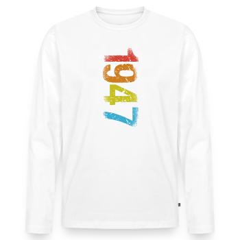 Geburtstag 1947 Limited Edition Geschenk Used Cool - Männer Premium Bio Langarmshirt - Weiß - Vorne - Nico (187cm)