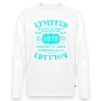 Geburtstag 1975 Limited Edition Geschenk Used Cool - Männer Premium Bio Langarmshirt - Weiß - Vorne - Nico (187cm)