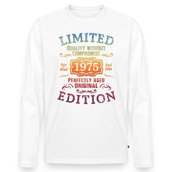 Geburtstag 1975 Limited Edition Geschenk Used Cool - Männer Premium Bio Langarmshirt - Weiß - Vorne - Nico (187cm)