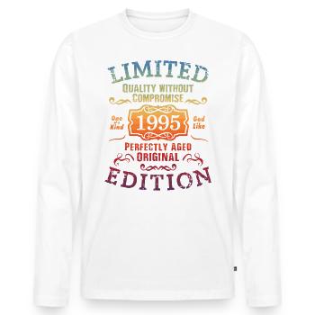 Birthday 1995 Limited Edition Gift Used Cool - Men's Premium Organic Long Sleeve Shirt - white - Front - Nico (187cm)