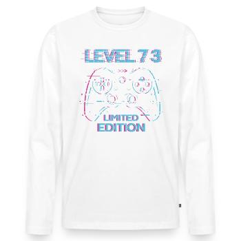 Birthday Level 73 Gaming Limited Edition Gamer - Men's Premium Organic Long Sleeve Shirt - white - Front - Nico (187cm)