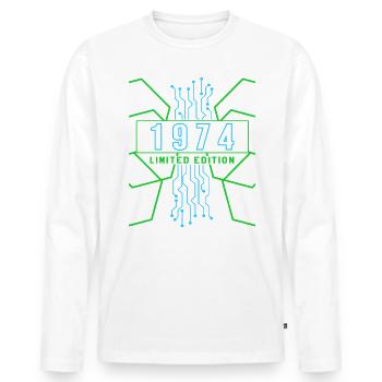 Birthday 1974 Gaming Limited Edition Gamer - Men's Premium Organic Long Sleeve Shirt - white - Front - Nico (187cm)