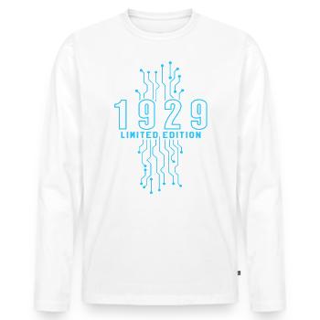 Birthday 1929 Gaming Limited Edition Gamer - Men's Premium Organic Long Sleeve Shirt - white - Front - Nico (187cm)