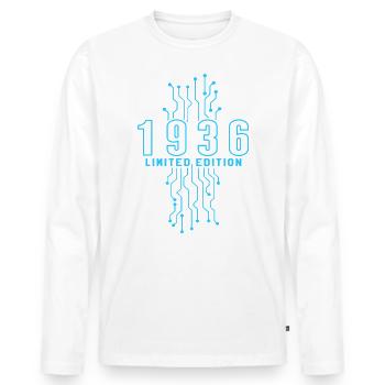 Anniversaire 1936 Gaming Limited Edition Gamer - T-shirt manches longues Premium bio Homme - blanc - Devant - Nico (187cm)
