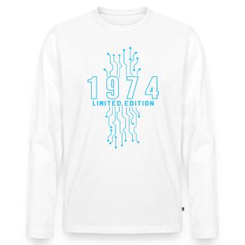 Birthday 1974 Gaming Limited Edition Gamer - Men's Premium Organic Long Sleeve Shirt - white - Front - Nico (187cm)