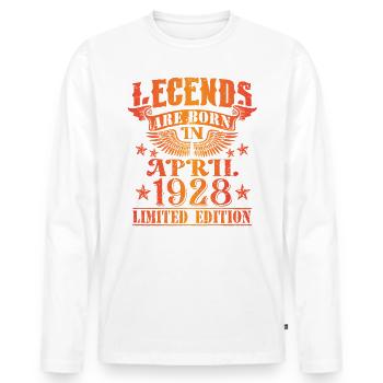 Geburtstag April 1928 Limited Edition Vintage - Männer Premium Bio Langarmshirt - Weiß - Vorne - Nico (187cm)