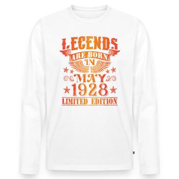 Geburtstag Mai 1928 Limited Edition Vintage - Männer Premium Bio Langarmshirt - Weiß - Vorne - Nico (187cm)