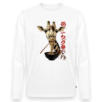 Girafe Safari Manga Ramen Nouille Chien Anime Art - T-shirt manches longues Premium bio Homme - blanc - Devant - Nico (187cm)