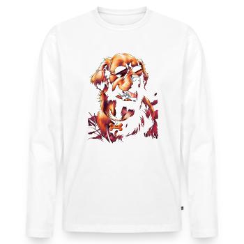 Lustige Golden Retriever Hund Kunst Hundebesitzer - Männer Premium Bio Langarmshirt - Weiß - Vorne - Nico (187cm)