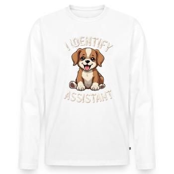 Drôle de chien Art Propriétaire de chien Assistant chien - T-shirt manches longues Premium bio Homme - blanc - Devant - Nico (187cm)