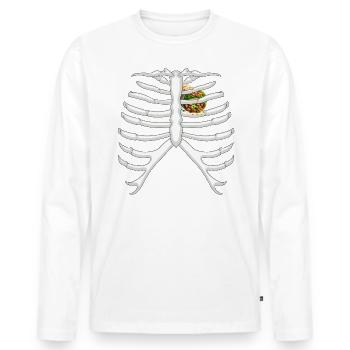 Lustiges Skelett Burrito Liebe Kostüm Halloween - Männer Premium Bio Langarmshirt - Weiß - Vorne - Nico (187cm)