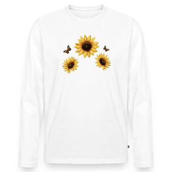 Summer Flowers Flower Inspiration Motivational Saying - Men's Premium Organic Long Sleeve Shirt - white - Front - Nico (187cm)