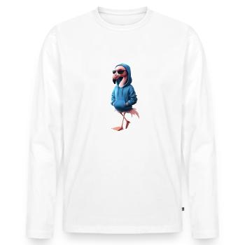 Lustiges Flamingo Spruch Tierliebhaber Funny Bird - Männer Premium Bio Langarmshirt - Weiß - Vorne - Nico (187cm)
