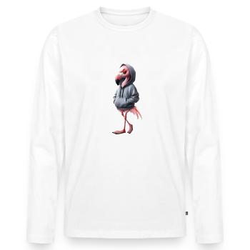 Lustiges Flamingo Spruch Tierliebhaber Funny Bird - Männer Premium Bio Langarmshirt - Weiß - Vorne - Nico (187cm)