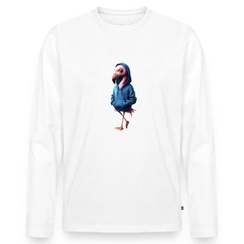 Lustiges Flamingo Spruch Tierliebhaber Funny Bird - Männer Premium Bio Langarmshirt - Weiß - Vorne - Nico (187cm)