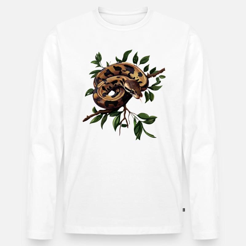 Roi Python Serpents Amoureux Terrarium Python T-shirt manches longues Premium bio Homme