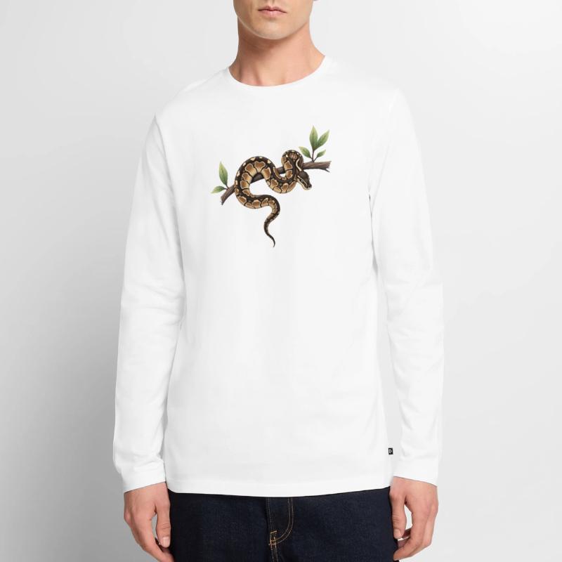 Roi Python Serpents Amoureux Terrarium Python T-shirt manches longues Premium bio Homme