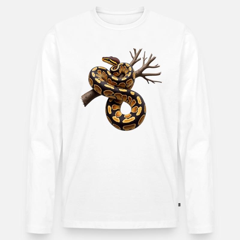 Königspython Schlangen Liebhaber Terrarium Python - Männer Premium Bio Langarmshirt - undefined