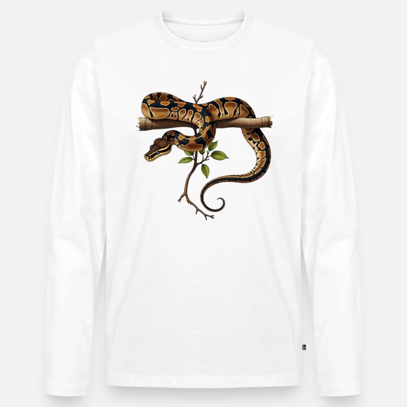 Roi Python Serpents Amoureux Terrarium Python T-shirt manches longues Premium bio Homme