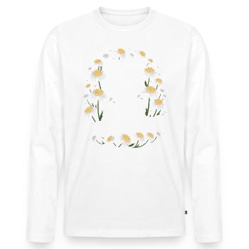 Dandelion Dandelion Lover Floral Floral - T-shirt manches longues Premium bio Homme - blanc - Devant - Nico (187cm)