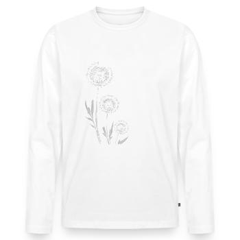 Dandelion Dandelion Lover Floral Floral - Men's Premium Organic Long Sleeve Shirt - white - Front - Nico (187cm)