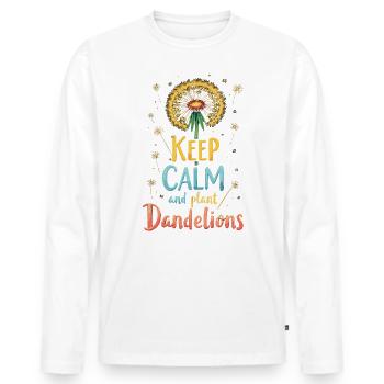 Löwenzahn Pusteblumen Liebhaber Blumen Floral - Männer Premium Bio Langarmshirt - Weiß - Vorne - Nico (187cm)