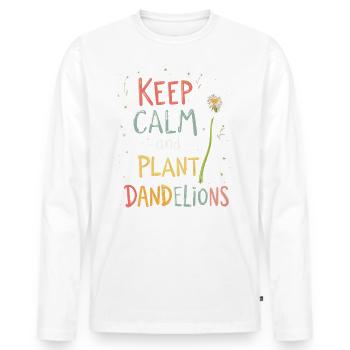 Löwenzahn Pusteblumen Liebhaber Blumen Floral - Männer Premium Bio Langarmshirt - Weiß - Vorne - Nico (187cm)