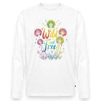 Dandelion Dandelion Lover Floral Floral - T-shirt manches longues Premium bio Homme - blanc - Devant - Nico (187cm)