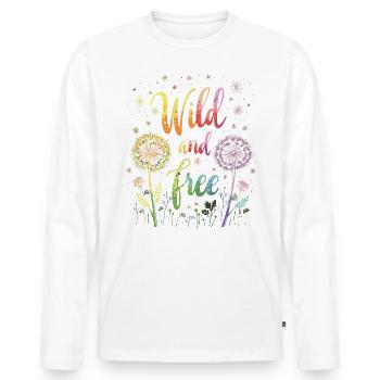 Dandelion Dandelion Lover Floral Floral - T-shirt manches longues Premium bio Homme - blanc - Devant - Nico (187cm)
