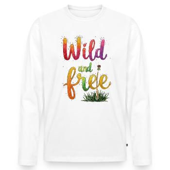 Löwenzahn Pusteblumen Liebhaber Blumen Floral - Männer Premium Bio Langarmshirt - Weiß - Vorne - Nico (187cm)
