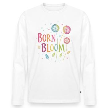 Dandelion Dandelion Lover Floral Floral - T-shirt manches longues Premium bio Homme - blanc - Devant - Nico (187cm)