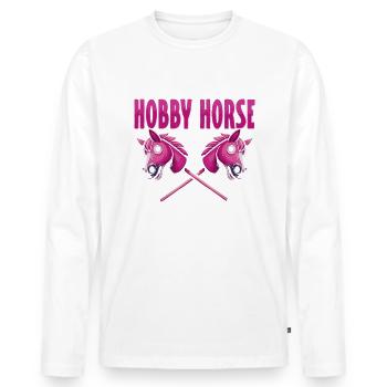 Hobby Horsing Trainer Hobby Equitation - T-shirt manches longues Premium bio Homme - blanc - Devant - Nico (187cm)