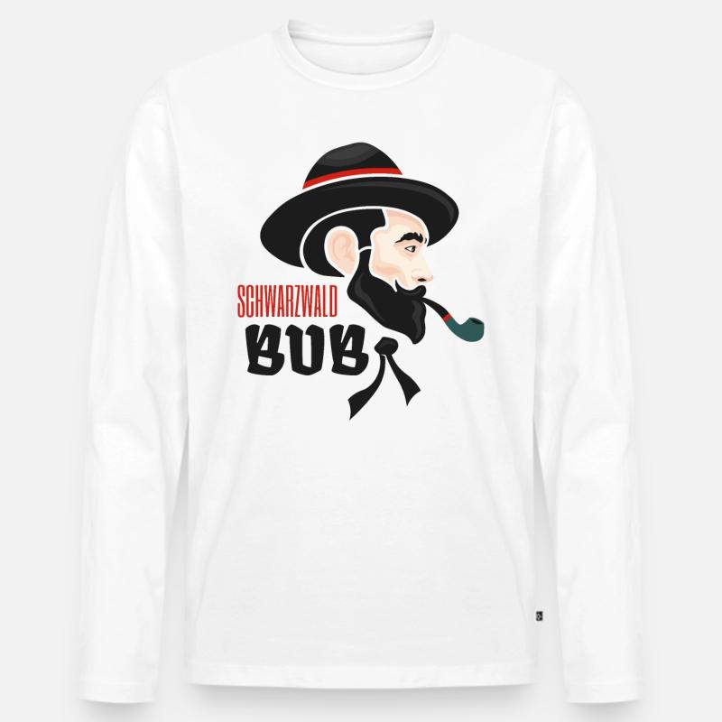 Schwarzwaldbub Karl - Männer Premium Bio Langarmshirt - Weiß