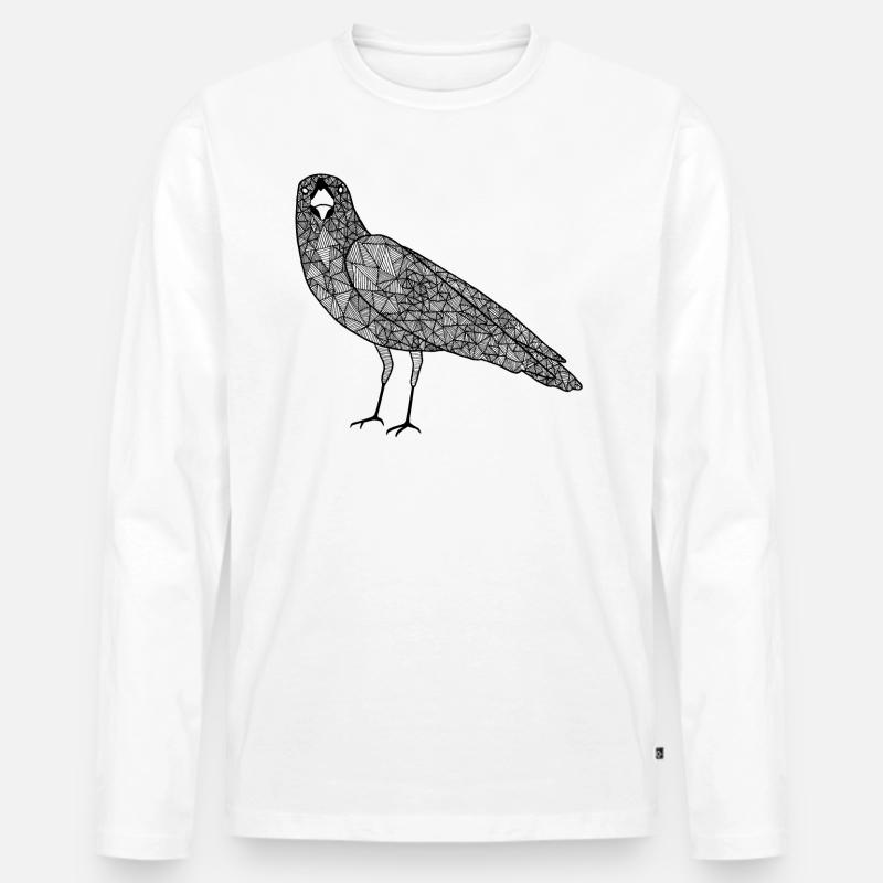 Die Krähe - Männer Premium Bio Langarmshirt - Weiß