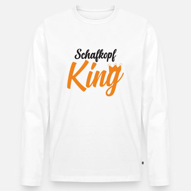 Schafkopf King - Männer Premium Bio Langarmshirt - Weiß